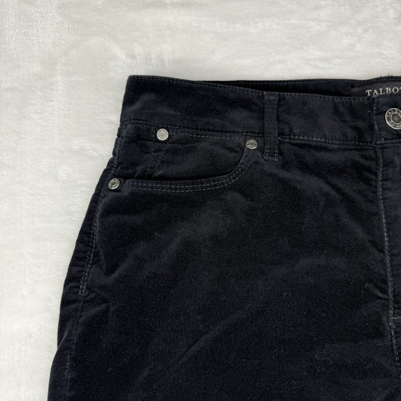 Talbots Velvet Pants Womens 8P Black Flawless Five Pocket Straight Curvy - Picture 2 of 11